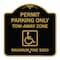 Signmission Permit Parking Tow-Away Zone Maximum Fine, Black & Gold Aluminum Sign, 18" L, 18" H, BG-1818-23318 A-DES-BG-1818-23318 - alternate 1